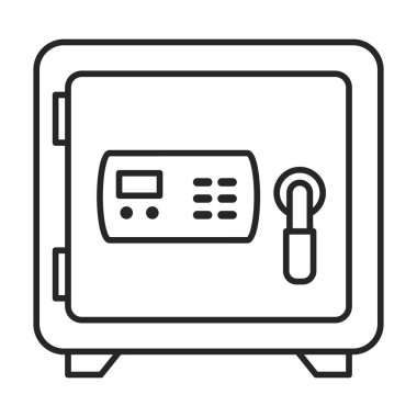 Güvenlik kapısı vektör simgesi. Taslak vektör simgesi beyaz arka plan güvenlik kapısında izole edildi .