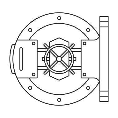 Güvenlik kapısı vektör simgesi. Taslak vektör simgesi beyaz arka plan güvenlik kapısında izole edildi .