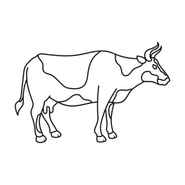 Hayvan vektör simgesi ineği. Taslak vektör simgesi hayvanın beyaz arka plan ineğinde izole edilmiş..