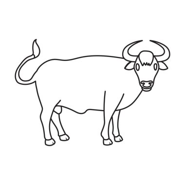 Boğa vektör simgesi. Ana vektör simgesi beyaz arka planda izole edildi..
