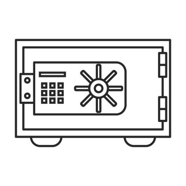 Güvenli vektör simgesi. Beyaz arkaplan bankasındaki ana vektör simgesi izole edildi.