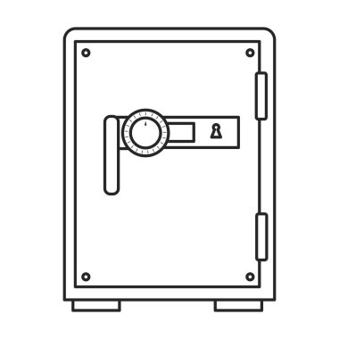 Güvenli vektör simgesi. Beyaz arkaplan bankasındaki ana vektör simgesi izole edildi.