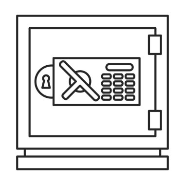 Güvenli vektör simgesi. Beyaz arkaplan bankasındaki ana vektör simgesi izole edildi.