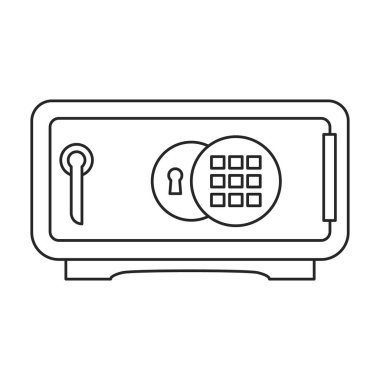 Güvenli vektör simgesi. Beyaz arkaplan bankasındaki ana vektör simgesi izole edildi.