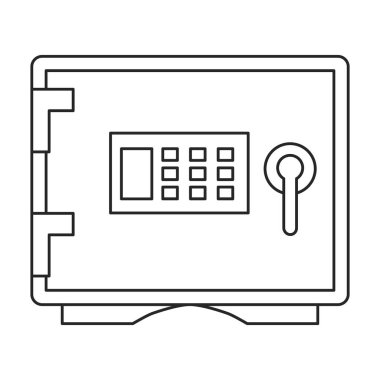 Güvenli vektör simgesi. Beyaz arkaplan bankasındaki ana vektör simgesi izole edildi.