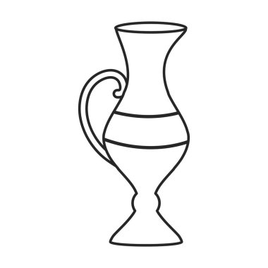 Çiçek vazosu vektör simgesi. Taslak vektör simgesi beyaz arkaplan çiçek vazosu üzerinde izole edildi .