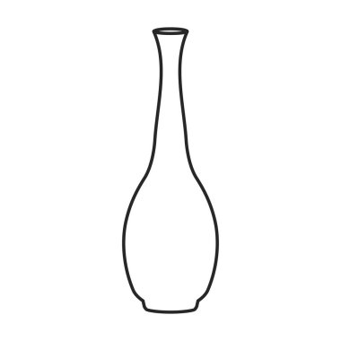 Seramik vazo vektör simgesi. Taslak vektör simgesi beyaz arkaplan seramik vazoda izole edildi .