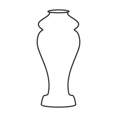Çiçek vazosu vektör simgesi. Taslak vektör simgesi beyaz arkaplan çiçek vazosu üzerinde izole edildi .
