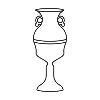 Seramik vazo vektör simgesi. Taslak vektör simgesi beyaz arkaplan seramik vazoda izole edildi .