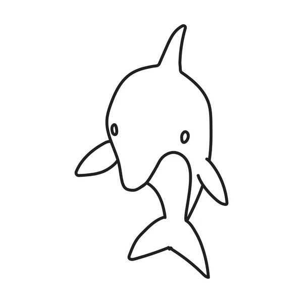 Ícone vetorial do golfinho.Ícone vetorial do contorno isolado no fundo branco golfinho  . —  Vetores de Stock