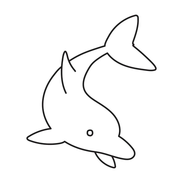 Delfin vektor ikon.Vektor ikon elszigetelt fehér háttér delfin . — Stock Vector