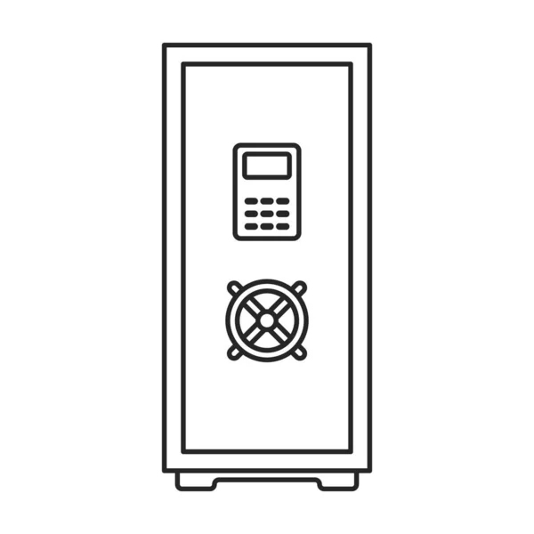Tür des Speichervektorsymbols. Umrissvektorsymbol isoliert auf weißem Hintergrund Tür des Speichers . — Stockvektor