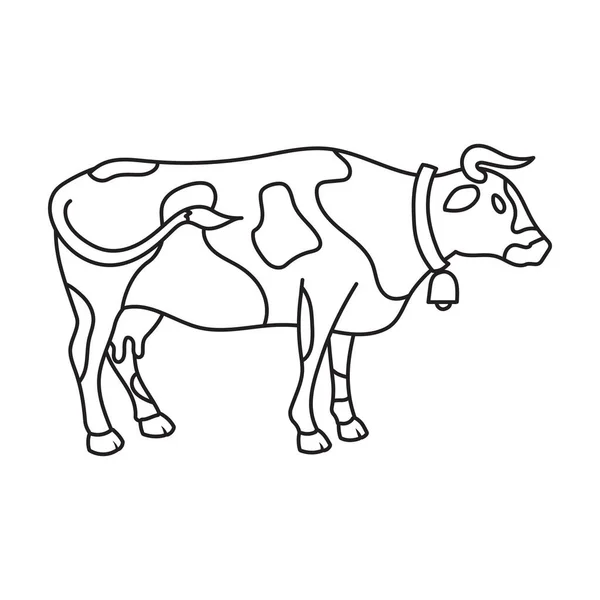 Cow of animal vector icon.Outline vector icon isolated on white background cow of animal. — Stock Vector