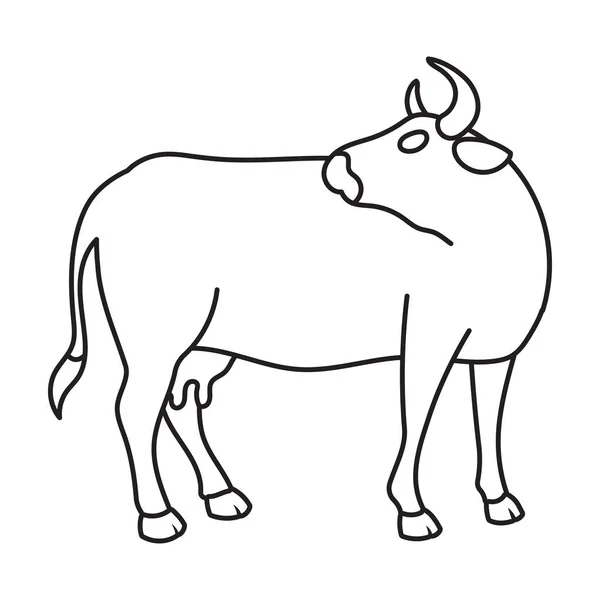 Vaca de animal vector icon.Outline icono vectorial aislado sobre fondo blanco vaca de animal . — Vector de stock