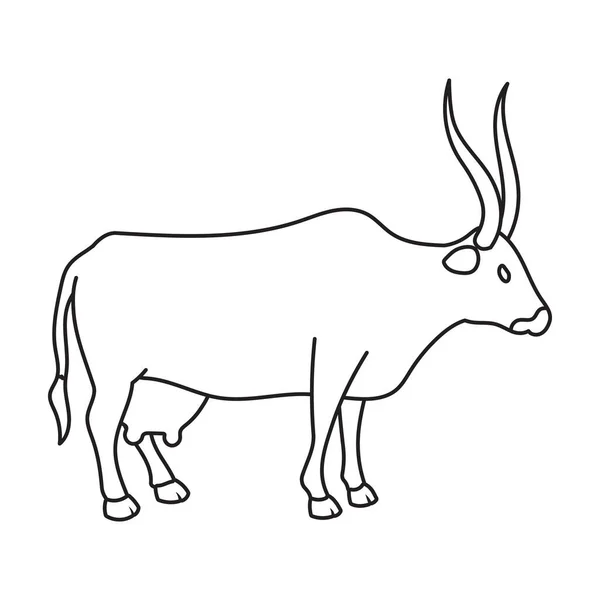 Vaca de animal vector icon.Outline icono vectorial aislado sobre fondo blanco vaca de animal . — Vector de stock
