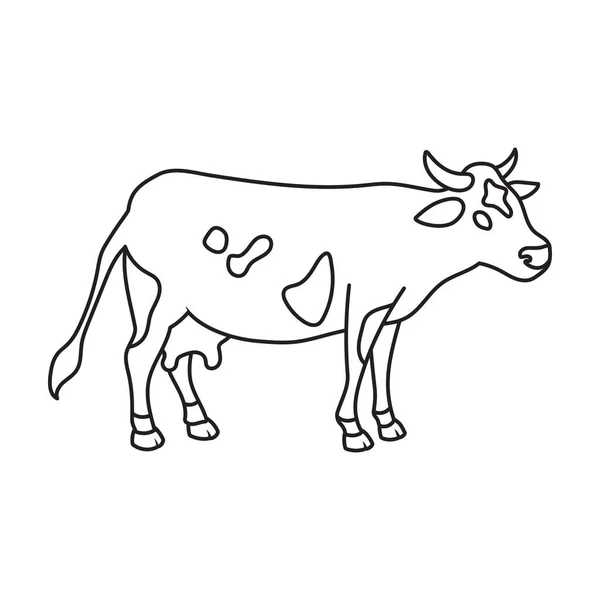 Cow of animal vector icon.Outline vector icon isolated on white background cow of animal. — Stock Vector