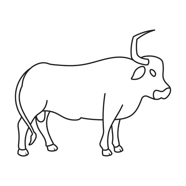 Значок вектора быка. Иконка вектора контура, выделенная на белом фоне быка . — стоковый вектор