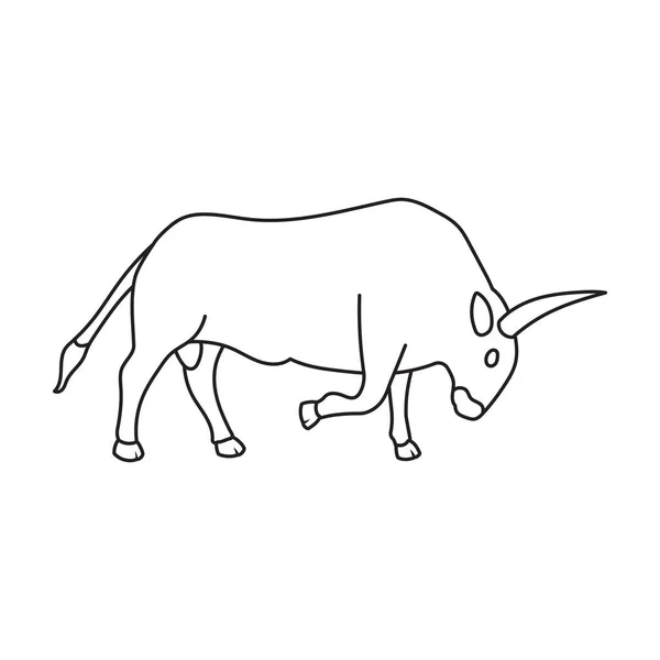 Icona vettoriale toro. Icona vettoriale contorno isolato su toro sfondo bianco . — Vettoriale Stock