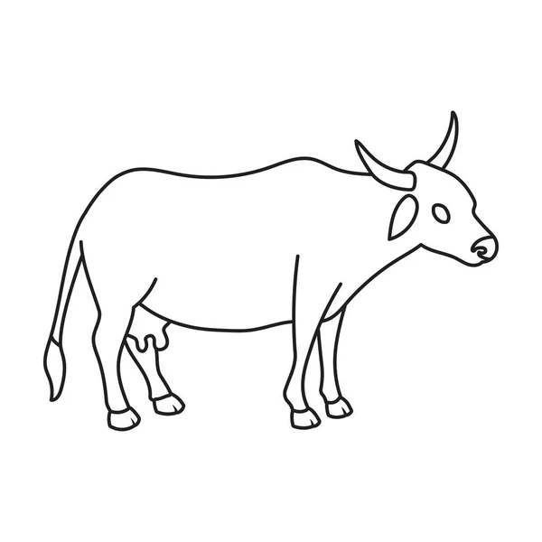 Vaca de animal vector icon.Outline icono vectorial aislado sobre fondo blanco vaca de animal . — Vector de stock