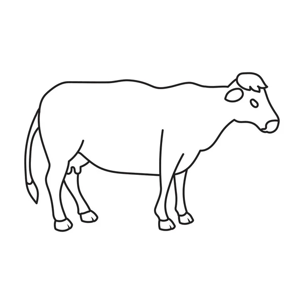 प्राणी वेक्टर चिन्ह गाय. पांढरा पार्श्वभूमीवर वेगळे आउटलाइन वेक्टर चिन्ह प्राणी गाय . — स्टॉक व्हेक्टर