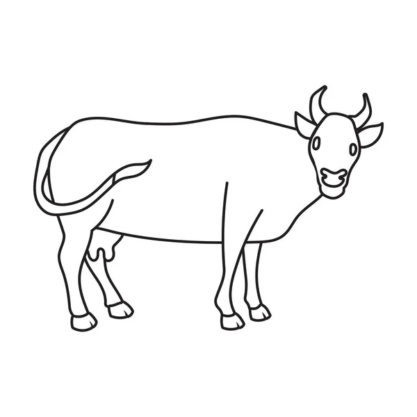 Vaca de animal vector icon.Outline icono vectorial aislado sobre fondo blanco vaca de animal . — Vector de stock