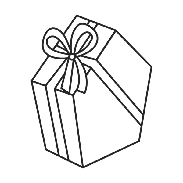Geschenkbox Vektor icon.Outline Vektor-Symbol isoliert auf weißem Hintergrund Geschenkbox. — Stockvektor