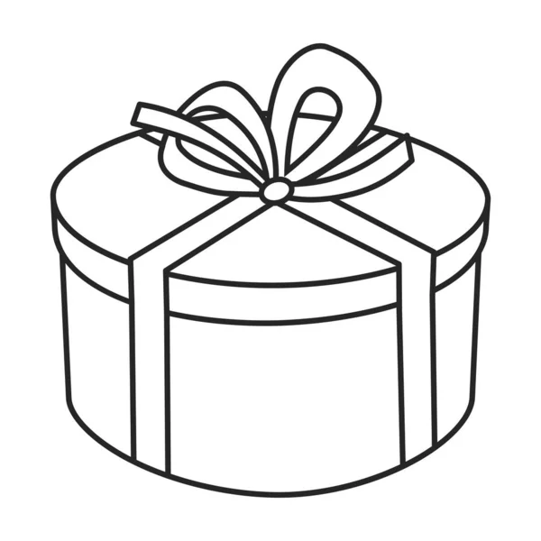 Giftbox vector icon.Outline vector icon isolated on white background giftbox. — Stock Vector