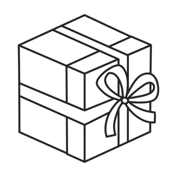 Geschenkbox Vektor icon.Outline Vektor-Symbol isoliert auf weißem Hintergrund Geschenkbox. — Stockvektor