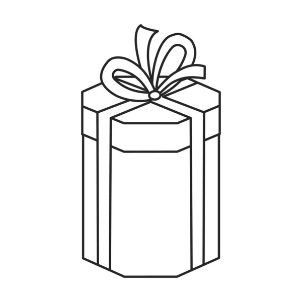 Icône vectorielle boîte cadeau. Icône vectorielle contour isolé sur fond blanc boîte cadeau. — Image vectorielle