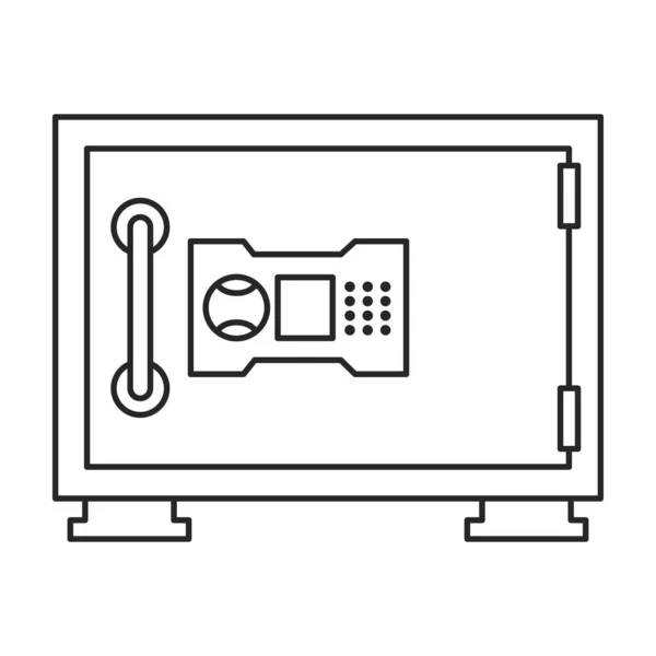Banksafe Vektor icon.Outline Vektor icon isoliert auf weißem Hintergrund Banksafe. — Stockvektor
