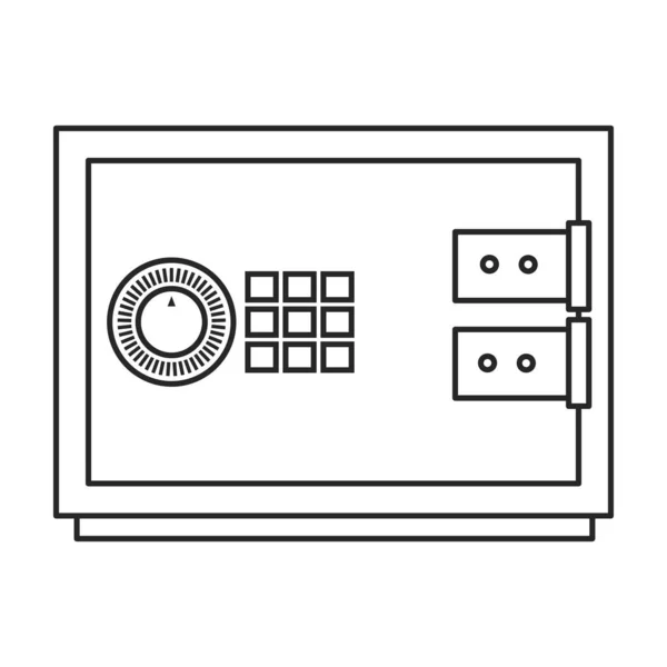 Banco icon.Outline vector icono seguro aislado en el banco de fondo blanco seguro . — Vector de stock