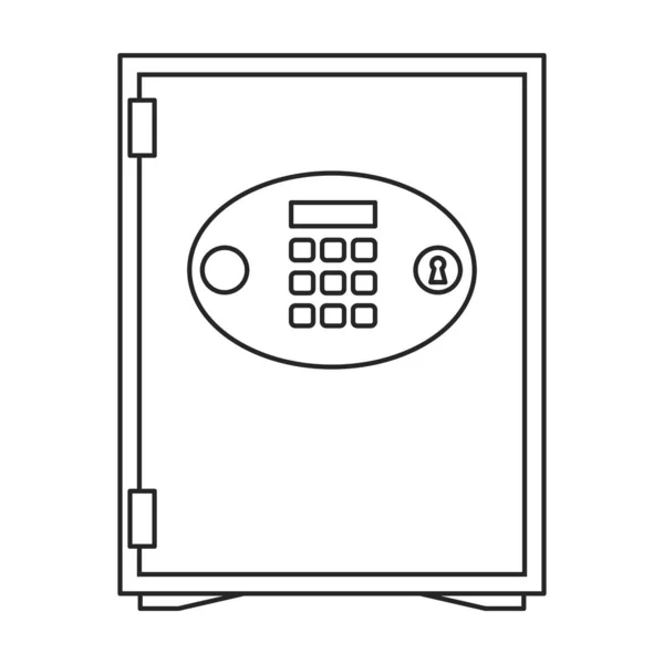 Banco icon.Outline vector icono seguro aislado en el banco de fondo blanco seguro . — Vector de stock