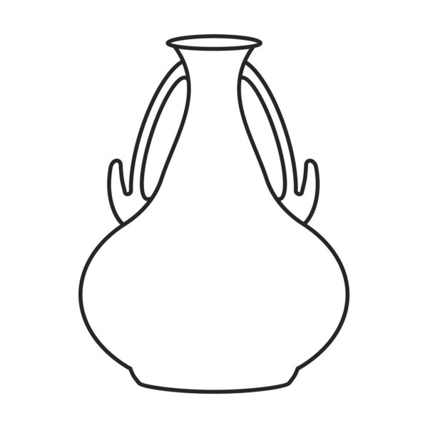 Pottery vase vector icon.Outline vector icon isolated on white background pottery vase.