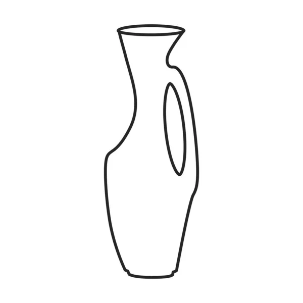 Ícone de vetor de vaso de flores icon.Outline vetor isolado no vaso de flor de fundo branco  . — Vetor de Stock
