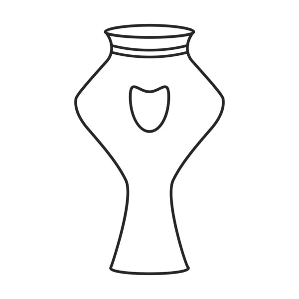 Vasenvektorsymbol aus Keramik. Umrissvektorsymbol isoliert auf weißem Hintergrund aus Keramik . — Stockvektor