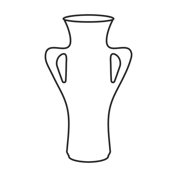 Jarrón de cerámica vector icon.Outline icono del vector aislado en jarrón de cerámica de fondo blanco . — Vector de stock