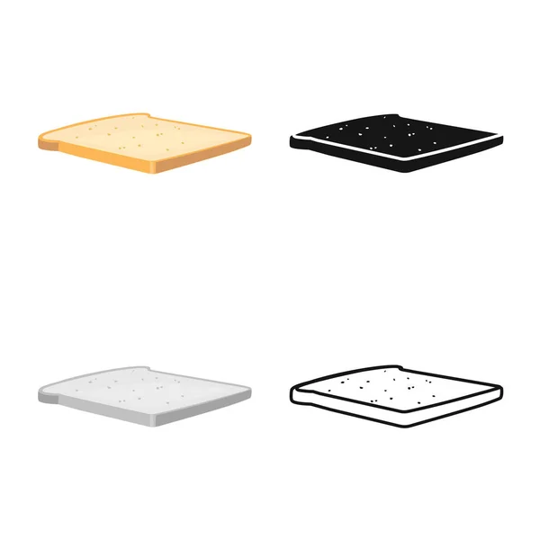 Ilustração vetorial do ícone de pão e torradas. Gráfico do símbolo de estoque de pão e fatia para web . — Vetor de Stock