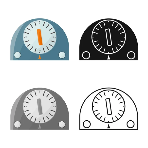 Diseño vectorial del temporizador y el icono del reloj. Gráfico de temporizador e ilustración de vectores de stock minuto . — Vector de stock