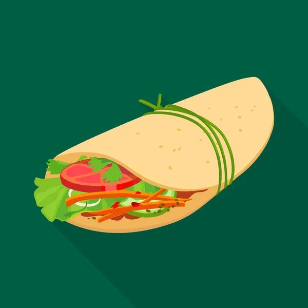 Vektor illustration av shawarma och mat logotyp. Grafisk av shawarma och skinka stock symbol för webben. — Stock vektor