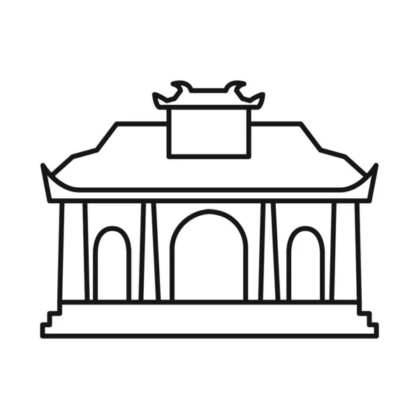 Objeto isolado do ícone do templo e hanoi. Conjunto de templo e símbolo de estoque vietnamita para web . — Vetor de Stock