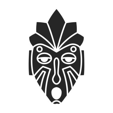 African mask vector icon.Black vector icon isolated on white background african mask.