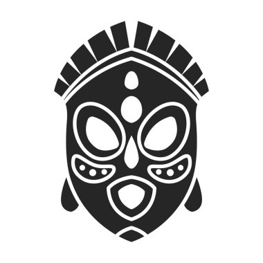African mask vector icon.Black vector icon isolated on white background african mask.