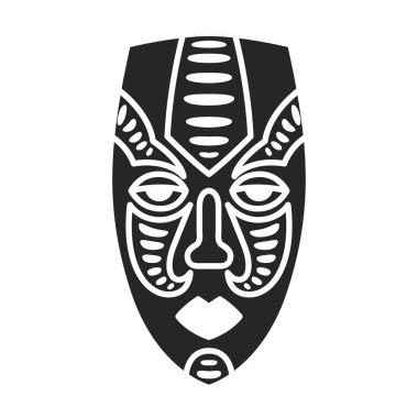 African mask vector icon.Black vector icon isolated on white background african mask.