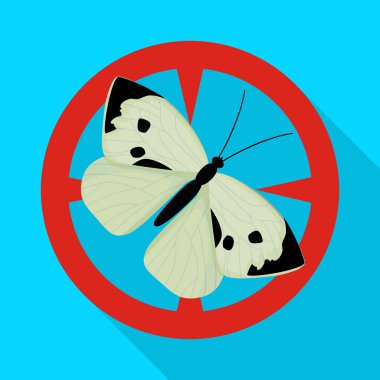 Kelebek vektör simgesi. Düz vektör simgesi beyaz arka planda izole edildi .