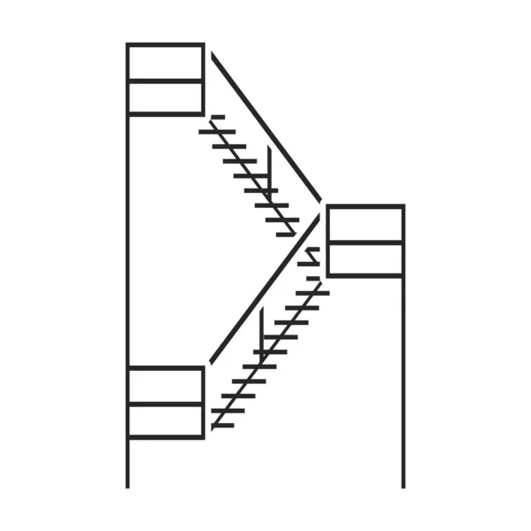 Escadaria de metal vetor ícone icon.Black vetor isolado na escada de metal de fundo branco . — Vetor de Stock