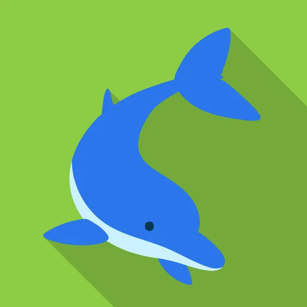 Blue dolphin vector icon.Flat vector icon isolated on white background blue dolphin . — 스톡 벡터