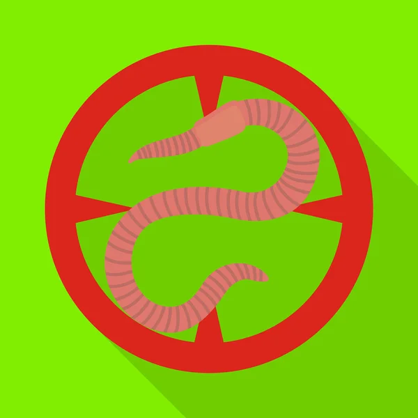 Earthworm vector icon.Flat vector pictogram geïsoleerd op witte achtergrond regenworm. — Stockvector