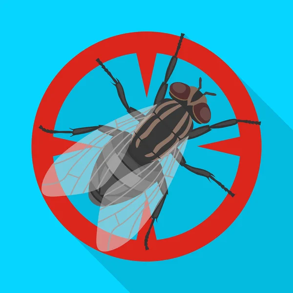 Icono de vector de mosca de insectos. Icono de vector plano aislado en fondo blanco mosca de insectos . — Archivo Imágenes Vectoriales