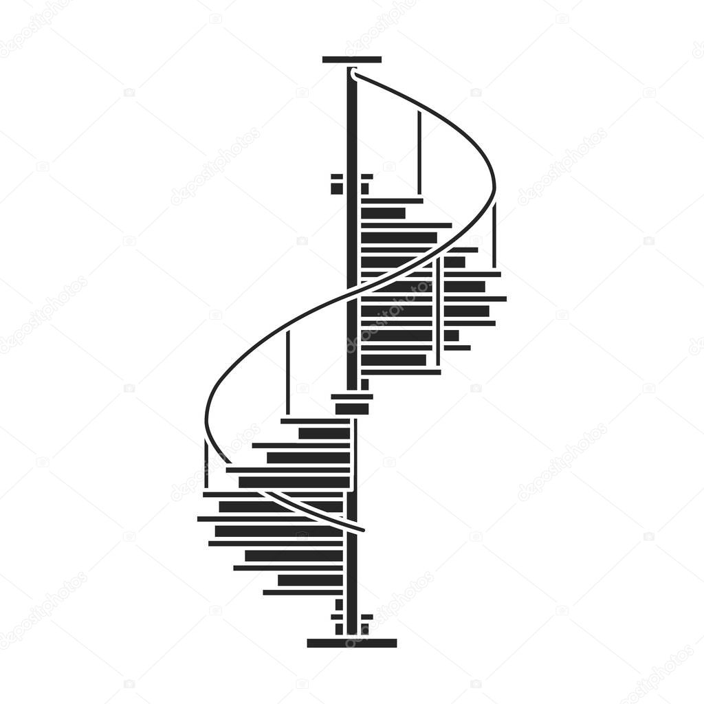 Metal staircase vector icon.Black vector icon isolated on white background metal staircase.