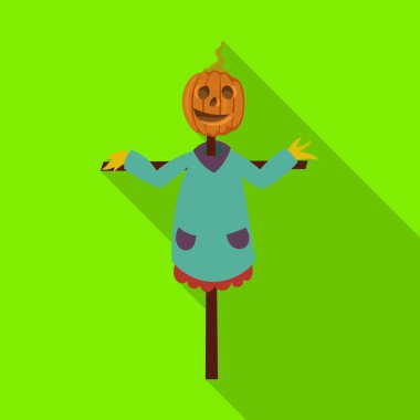 Scarecrow vector icon.Flat vector icon isolated on white background scarecrow.